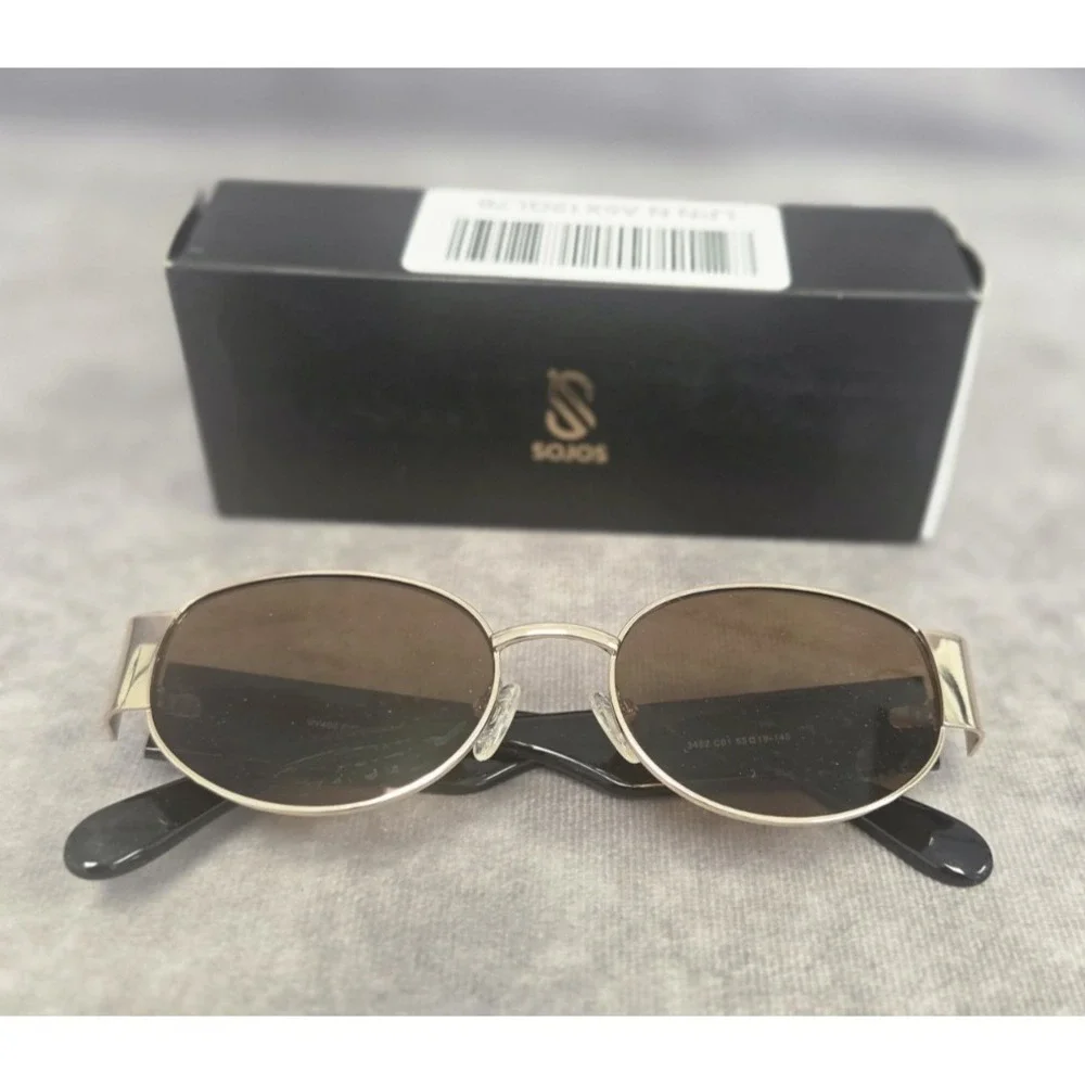 SOJOS BROWN RETRO SUNGLASSES